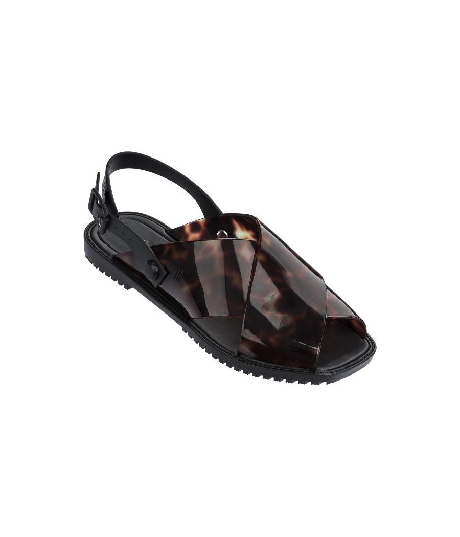 SIENA black flat shovel sandals for man 