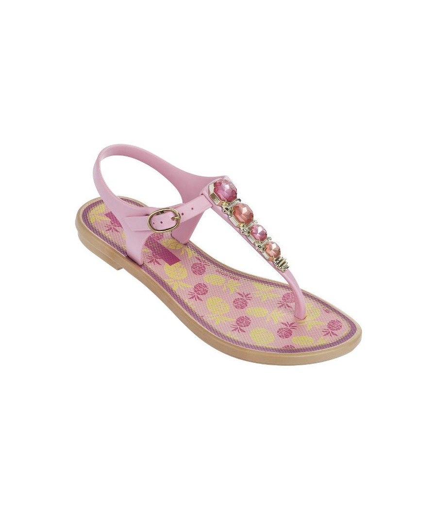 FASHION SAND VIII yellow floral print flat finger sandals for woman 