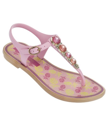 FASHION SAND VIII yellow floral print flat finger sandals for woman 