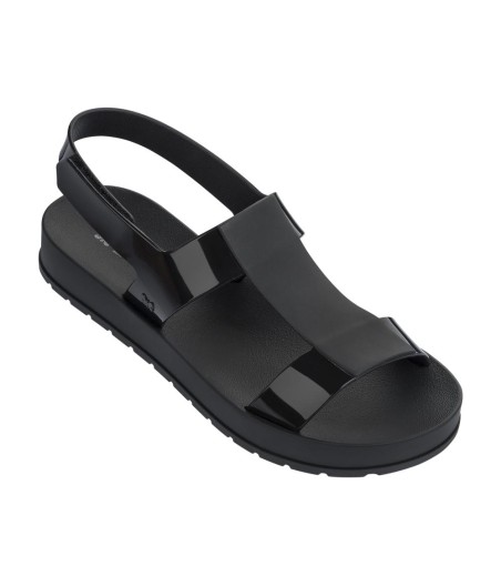 CLASS CHIC II black flat roman sandals for woman 